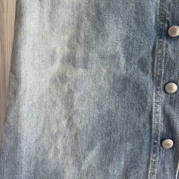 Y2K 2002 Levi's Denim Button Up Skirt Women's Size 8 Distressed/Bleached - Picture 2 of 10